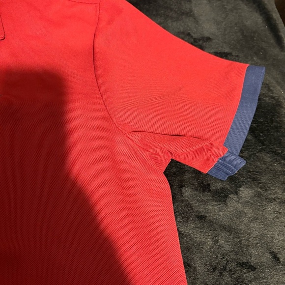 Ariat-Burgundy Men’s Polo Shirt with Blue Accents SZ XL - Picture 2 of 7